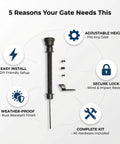Tough As Nails Matte Plastic Pull Gate Latch For Wooden Fences And Metal Gates With No Sweat Outdoor Yard Entry Hardware Easy Upgrade Backyard Walkway Closure Kit Pack Of Ten with adjustable height and weatherproof features.