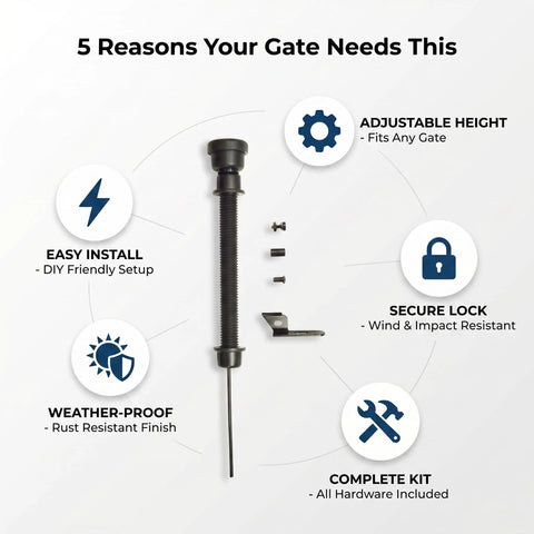 Tough As Nails Matte Plastic Pull Gate Latch For Wooden Fences And Metal Gates With No Sweat Outdoor Yard Entry Hardware Easy Upgrade Backyard Walkway Closure Kit Pack Of Ten with adjustable height and weatherproof features.