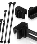 Badass Heavy Duty Adjustable File Cabinet Drawer Rails Set Contains Twelve Solid Metal Slides in matte black for smooth gliding.