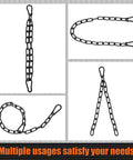 Tough As Nails Stainless Steel Gate Chain Locks 6 Pack Adjustable Link Chains in black for livestock fence and pet cage use.