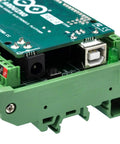 DIN Rail Mount Screw Terminal Block Adapter Module For Arduino Mega 2560 R3 with FR-4 Fiberglass PCB, side view