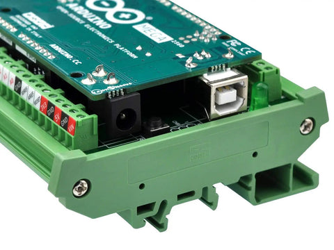 DIN Rail Mount Screw Terminal Block Adapter Module For Arduino Mega 2560 R3 with FR-4 Fiberglass PCB, side view