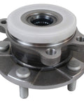 Front Wheel Hub And Bearing Assembly 513257 That Fits 2010-2012 Lexus HS250H, 2011-2016 Scion TC, close-up view with ABS encoder