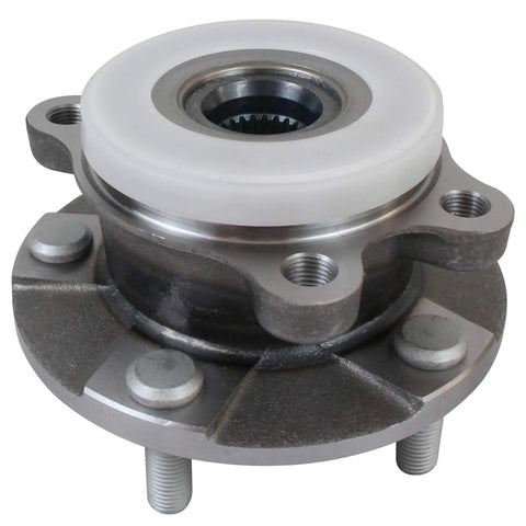 Front Wheel Hub And Bearing Assembly 513257 That Fits 2010-2012 Lexus HS250H, 2011-2016 Scion TC, close-up view with ABS encoder