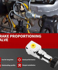 Drop Right In Adjustable Brake Proportioning Valve With 1/8 Inch 27 Npt Fittings And Beat The Streets Copper Steel Build For Sleek Rear Bias Components installed in vehicle hydraulic system.