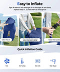Inflatable Lounger Couch Air Sofa Hammock No Pump Needed 20 Second Inflation Waterproof Beach Chair setup instructions