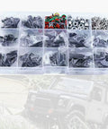 610 Piece RC Car Parts Screw Tools Kit With M3 And M4 Screws Flat And Round Heads Washers Lock Nuts Clips