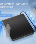 External Blu Ray Drive With Read And Burn Support 3D Blu Ray Burner For PC USB 3.0 High Speed Optical Drive For CDs DVDs And Blu Rays Plug And Play Portable Writer For Windows And Mac, black USB-C drive