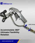 360 Degree Swivel Joint For 1 Quarter Inch Airless Spray Guns Hose Connector, nickel-plated swivel attached to spray gun and hose