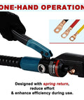 Heavy Duty Hydraulic Crimping Tool And Cable Cutter Kit for 12 AWG Up To Two Zero Gauge Wires And One Eighth Inch Stainless Steel Wire Rope