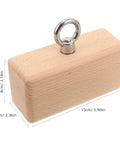 Wood Grip Trainer For Climbing And Lifting, Ergonomic Hand Strengthener, Beech Wood Block with Metal Ring, Khaki Finish