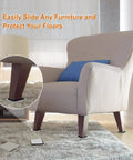Armchair with Furniture Sliders For Carpet And Hardwood Floors 16 Pack 2 Inch Square Movers on legs to protect flooring.