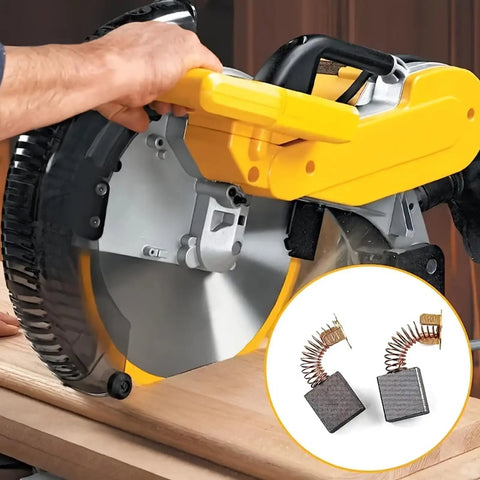 Industrial Electric Motor Brush Set Pro Grade 40 Pcs in 10 Sizes shown with power tool in use