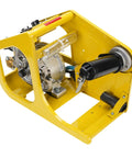 CO2 MAG Welding Machine With Automatic Wire Feeder, Steel Double Drive MIG Welder, yellow frame, close-up angle