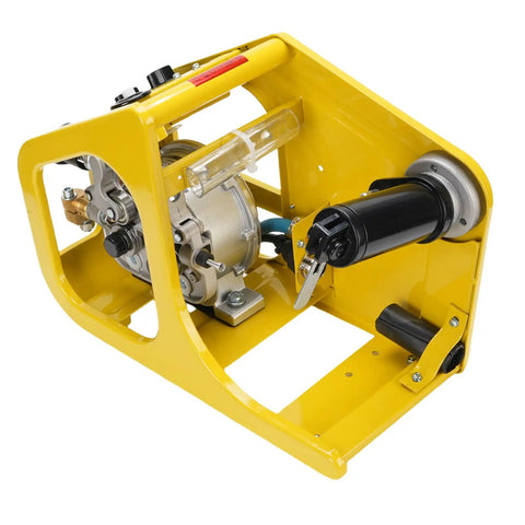 CO2 MAG Welding Machine With Automatic Wire Feeder, Steel Double Drive MIG Welder, yellow frame, close-up angle