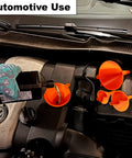 Car engine with Orange Four Pack Plastic Oil Funnel Set For Auto And Kitchen Use With Shielded Tube Wide Mouth For Easy Pouring.