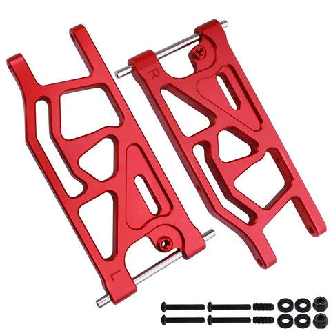 Aluminum Rear Lower Suspension Arms Set For ARRMA Mojave 6S BLX Desert Truck One Seventh Scale Upgrade Red Anodized CNC Machined
