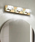 Dimmable Three Light Vanity Lights For Bathroom Over Mirror 22 Inch Modern LED Wall Sconces 15W 6000K with gold finish