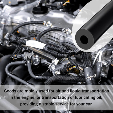 Universal Silicone Vacuum Hose 10 Ft Long, 5/32 Inch ID 4 mm Inner Diameter in automotive engine setup, highlighting flexibility and durability