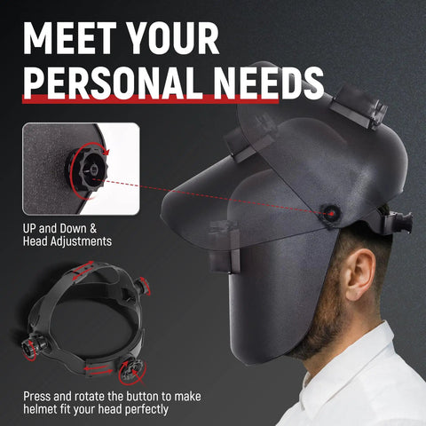 Auto Darkening Welding Helmet With Flip Front Viewing Area 3.86 By 1.61 Inches, Adjustable Headgear, Shade 11 in use