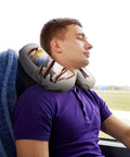 Person using Birds Resting On Tree Branch Inspired U Shaped Travel Neck Pillow For Air Travel Super Cozy Neck And Head Support Perfect For Long Haul Flights And Office Naps Ergonomic Portable Adjustable For Real Sleep Anywhere on bus