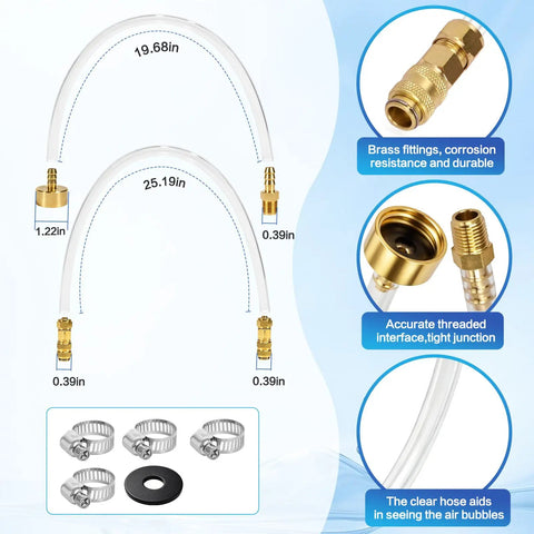 Leak-Proof Marine Hydraulic Steering Bleed Kit With Brass Fittings And Gaskets, Quick-Connect Bleeder Tool details
