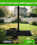17 By 10 Inch Heavy Duty Lawn Leveling Rake With Sectional Adjustable Handle for leveling and grooming lawn before and after use