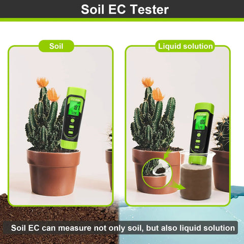 All In One Digital Soil Moisture And EC Meter For Indoor Plants And Gardens No Guesswork Quick Accurate Hygrometer For Watering Potted Plants Garden Beds Compost Nurseries And Farmers, soil and liquid solution use