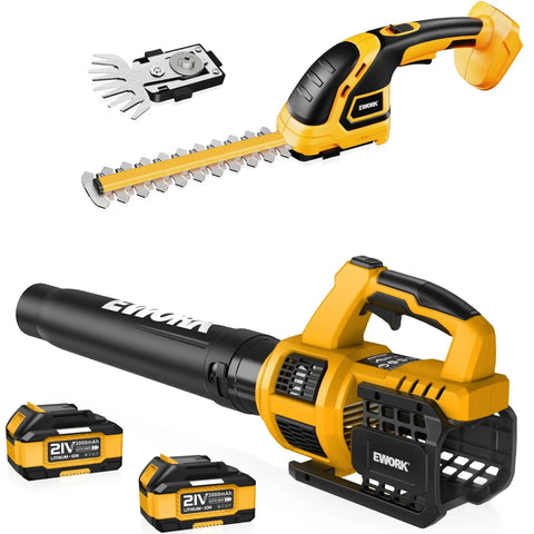 Cordless Leaf Blower And Hedge Trimmer Combo With 2 3.0Ah Batteries And Fast Charger, 2 In 1 Electric Shrub Trimmer And Shears