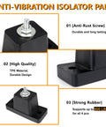 Four Pack Anti Vibration Rubber Pads For Outdoor Ductless Mini Split Air Conditioner Condenser Units Pro Grade Shock Absorbing Mounting Brackets