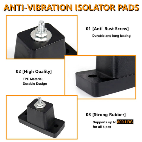 Four Pack Anti Vibration Rubber Pads For Outdoor Ductless Mini Split Air Conditioner Condenser Units Pro Grade Shock Absorbing Mounting Brackets
