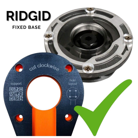 Top view of Circle Jig For Trim Routers Precise Circular Cutouts From 1.6 In To 37 In Adjustable Radius with Ridgid fixed base