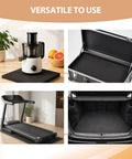 Top Shelf Closed Cell Neoprene Foam Sheets With Adhesive Backing For Kick Butt Shock Absorption And Waterproof Indoor Outdoor Insulation In Classic Black 59x12x1/16 Inch used under a juicer, toolbox, treadmill, and car trunk.