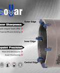 Sollar 11-piece concrete hole saw kit, 30–100 mm, YG9 tungsten carbide tips, high-carbon steel body, SDS Plus & MAX shank (front view).