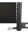 Heavy Duty Transmission Oil Cooler For Santa Fe That Handles 2 4L And 3 5L Engines In 2001 To 2006 Models Without Frying The Gearbox Or Burning Out Your Clutch Assembly With Ease. black metal cooler core with mounting bracket