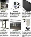 Heavy Duty PVC Conveyor Belt System With Aluminum Frame 236 By 15.7 Inch Adjustable Speed 110V 250W Industrial Grade Material Handling Belt Anti Slip Wear Resistant Plug And Play Setup For Assembly Lines with motor, speed regulator, and supporting structures.