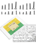 Built Like A Tank Stainless Steel Watch Screws Packed With Assorted Micro Replacement Fasteners For Bracelets And Case Backs, displayed in a clear box.