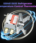 Direct Fit Refrigerator Temperature Control Thermostat Replacement 5304513033 for Frigidaire Kenmore models on black background