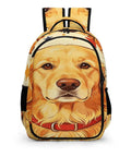 Front view of 4th Of July Golden Printed Unisex Backpack Large Capacity Daypack For Travel School And Outdoor Fun with dog design