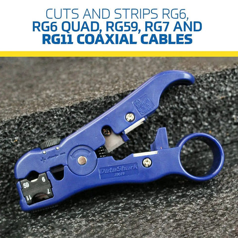 Universal Cutter And Wire Stripper For Flat Or Round TV And Network Cables Cat5 Cat5e Cat6 RG6 Quad RG59 RG7 RG11 tool