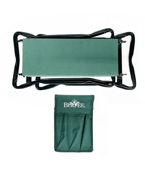 Top view of Do It All Garden Kneeler Seat With Padded Cushion And Detachable Tool Bag, Versatile Foldable Garden Stool With Handles
