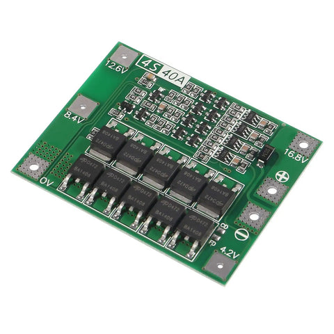 Heavy Duty 2 Pack 4S 40A 16.8V Lithium Battery BMS Protection Board with components for power tools and motorcycle use.