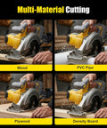 Real Deal Cordless Circular Saw Featuring A Beefy Eight Thousand RPM Motor And No Frills Bare Tool Build on wood and PVC cutting.