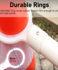Close-up of durable 10 cm ring attached to a traffic cone, part of Heavy Duty Street Smart Ten Piece Retractable Traffic Cone Bar.