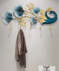 Heavy Duty Wall Mounted Coat Hooks Slick Entryway Rack Bedroom Living Room Organizer For Bags Hats Keys Dang with decorative leaves.