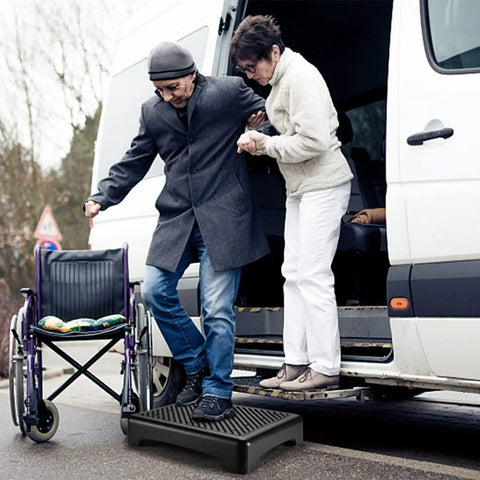Indoor Outdoor Step Stool For Adults And Seniors Portable High Rise Platform With Grippy Top And Feet 420 Lb Capacity