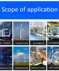Application scope for M12 4 Pin A Coded Connector Cable in various industries like rail transit, wind generation, and manufacturing.