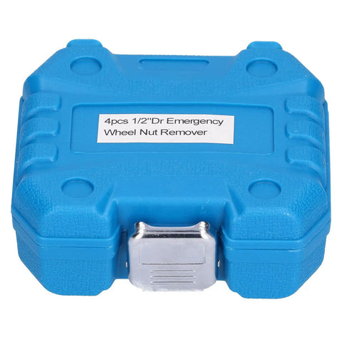 Get This Bad Ass 4 Piece Locking Wheel Nut Removal Socket Set Made From Tough Aluminum Alloy To Crush Stuck Lug Nuts Fast With Thin Walled Impact Sockets And Protective Sheath For Any Car Tire Change Or Emergency Roadside Mech Fix Today. 4pcs 1/2in drive emergency wheel nut remover case