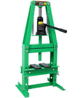 6 Ton H Frame Hydraulic Shop Press With Adjustable Working Table, Plates, And Height, Green Benchtop Garage Press for auto repair