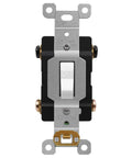 Front view of Heavy Duty 30 Amp Double Pole Toggle Switch For 120 Or 277V Self Grounding Industrial Grade UL Listed 82300-W.